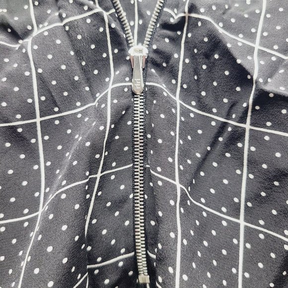 Sandro Paris Window Pane Polka Dot 100% Silk Top Size 1 Small Black - Picture 6 of 9